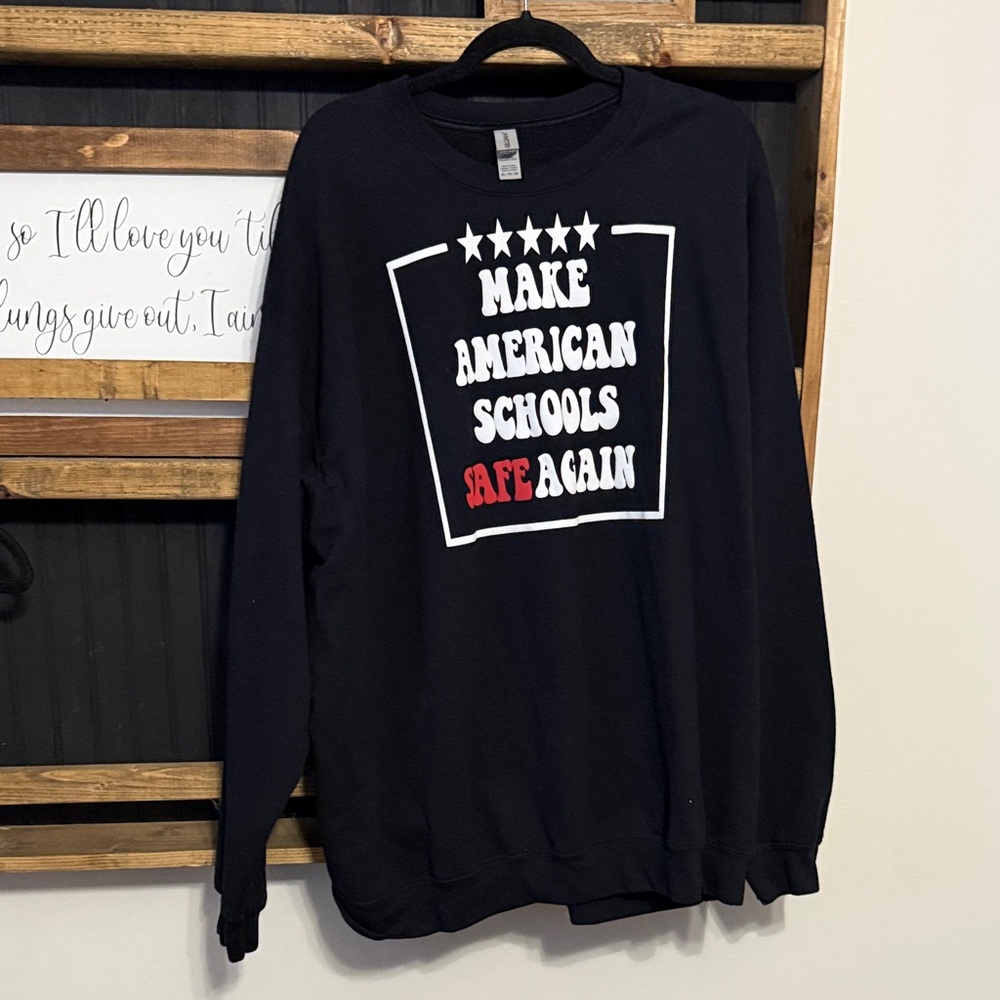 Gildan Black Crewneck Sweater with Bold Graphic